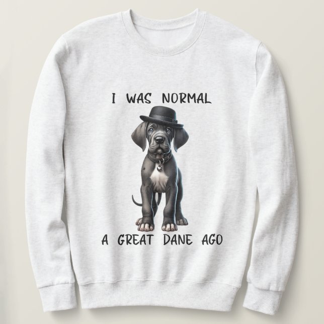 Great Dane Puppy Funny  Sweatshirt (Design Front)