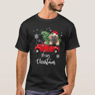Great Dane Puppy Ride Red Truck Christmas Pajama T-Shirt