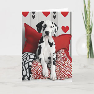 Great Dane Puppy Valentine Card