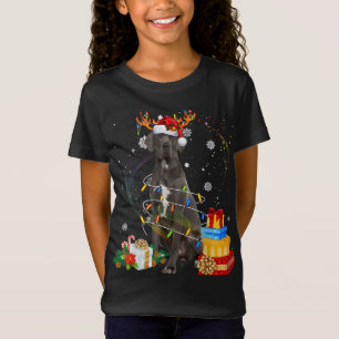 Great Dane Reindeer Christmas Lights Funny Dog Xma T-Shirt