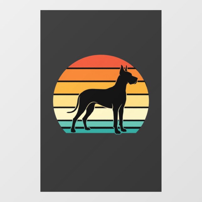 Great Dane Retro Sunset Dog Silhouette (Sheet)