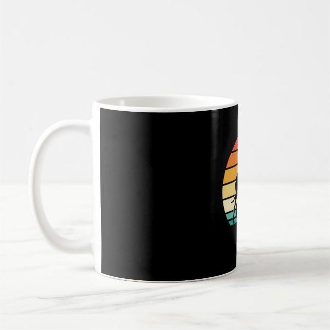 Great Dane Retro Sunset Dog Silhouette Coffee Mug (Left)