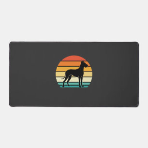 Great Dane Retro Sunset Dog Silhouette Desk Mat