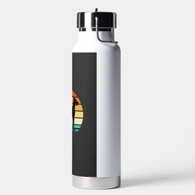 Great Dane Retro Sunset Dog Silhouette Water Bottle (Left)