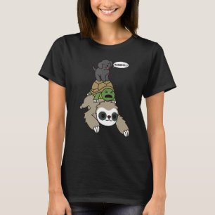 Great Dane Riding Sloth Tortoise Dog T-Shirt