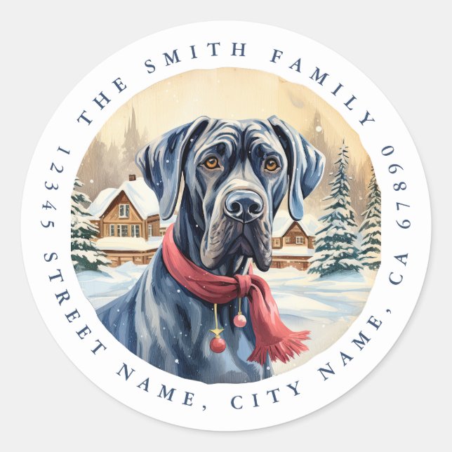 Great Dane Round Stickers (Front)
