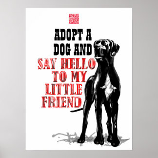 Great Dane Shelter Donation QR Code Poster