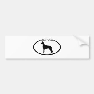 Great Dane Silhouette Black Bumper Sticker