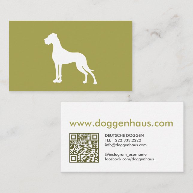 Great Dane silhouette Business Card (Front/Back)