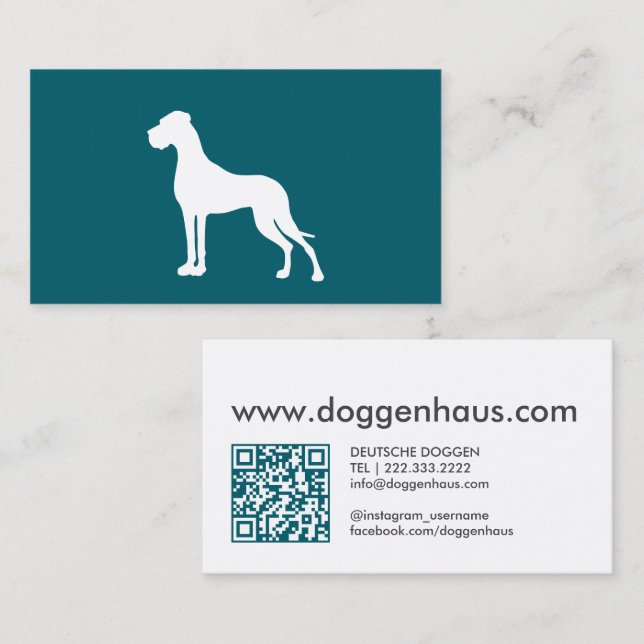 Great Dane silhouette Business Card (Front/Back)