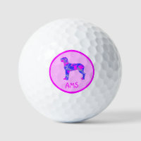 Great Dane Silhouette Pink & Blue Monogram