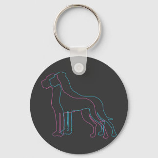 Great Dane Silhouettes Key Ring