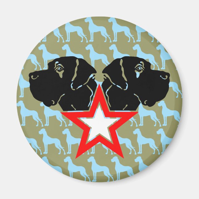 Great Dane Star Head Magnet (Front)