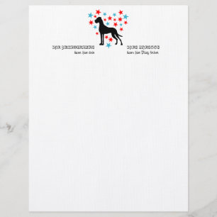 Great Dane Stars and Fun  Personalised Letterhead