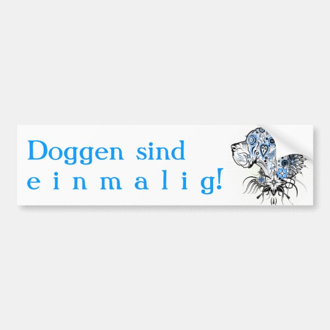 Great Dane Tattoo Style Bumper Sticker (Front)