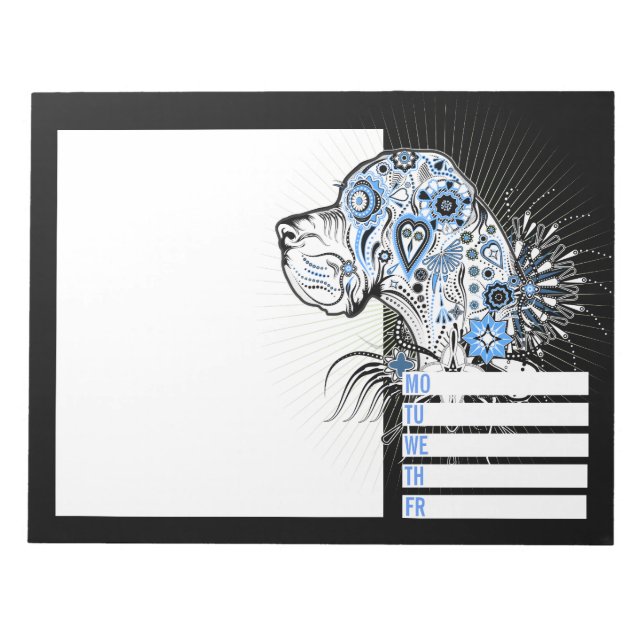 Great Dane Tattoo Style Notepad (Front)