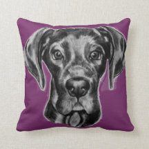 Great Dane throw Pillow two colours