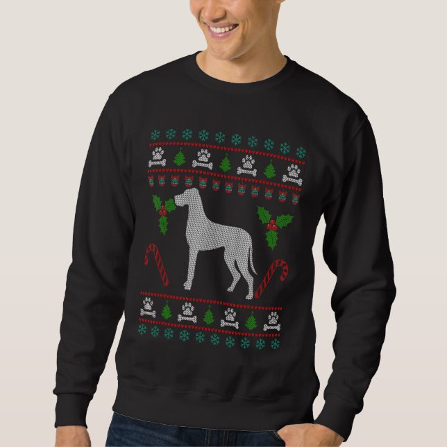 Great Dane Ugly Christmas Funny Dog Sweatshirt (Front)