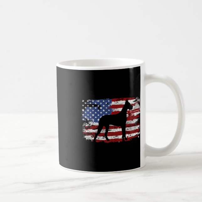 Great Dane Vintage American Flag  Coffee Mug (Right)