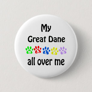 Great Dane Walks Design 6 Cm Round Badge
