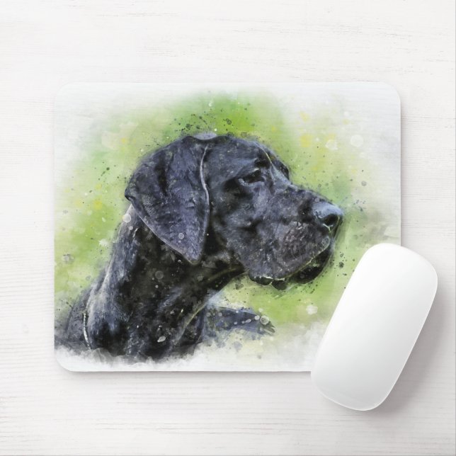 Great Dane watercolor Mouse Pad (With Mouse)