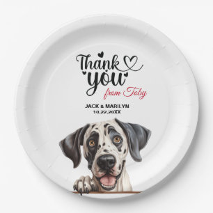 Great Dane Wedding Thank You Paper Plate