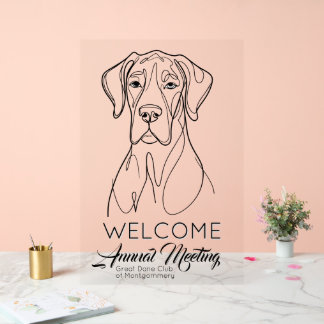 Great Dane Welcome  Acrylic Sign
