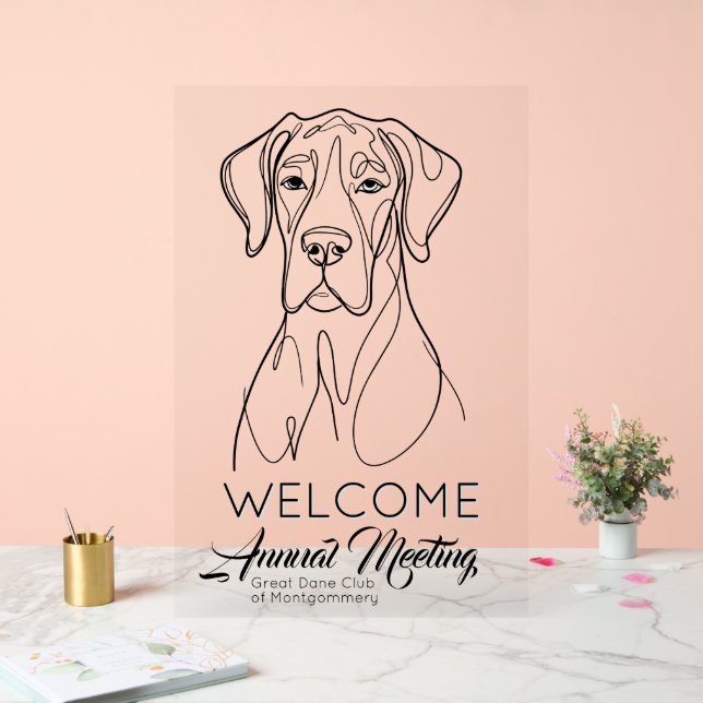Great Dane Welcome  Acrylic Sign (Wedding)
