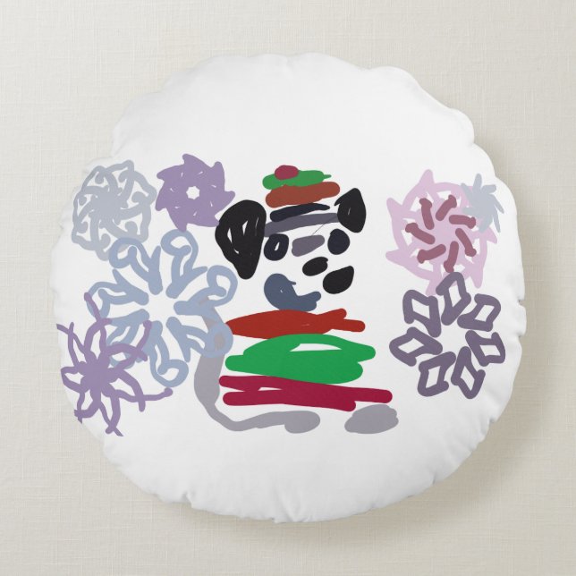 Great Dane Winter Round Cushion (Front)