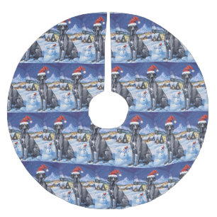 Great Dane Winter Wonderland Christmas Joy Brushed Polyester Tree Skirt