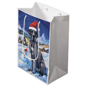 Great Dane Winter Wonderland Christmas Joy  Medium Gift Bag