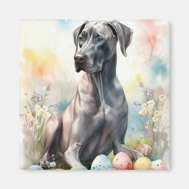 Great Dane with Easter Eggs Magnet (Front)