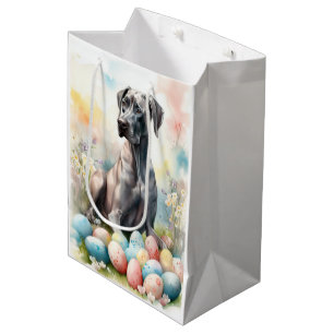 Great Dane with Easter Eggs Medium Gift Bag