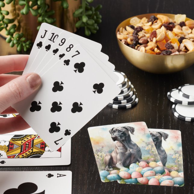 Great Dane with Easter Eggs Playing Cards (In Situ)