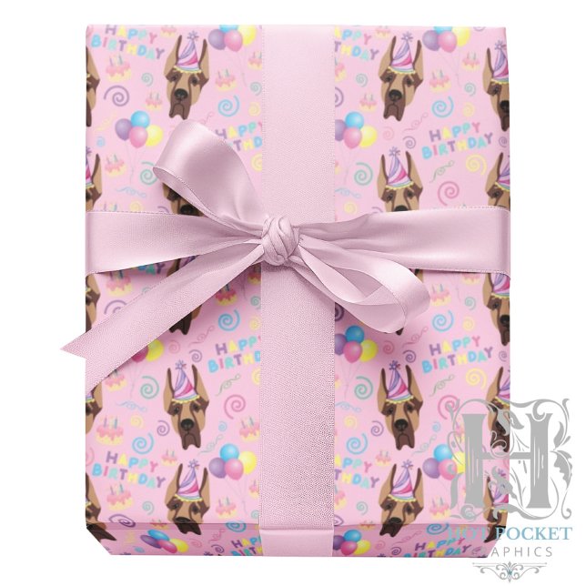 Great Dane Wrapping Paper in Pink (Creator Uploaded)