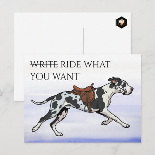 Great Dane Write or Ride Postcard