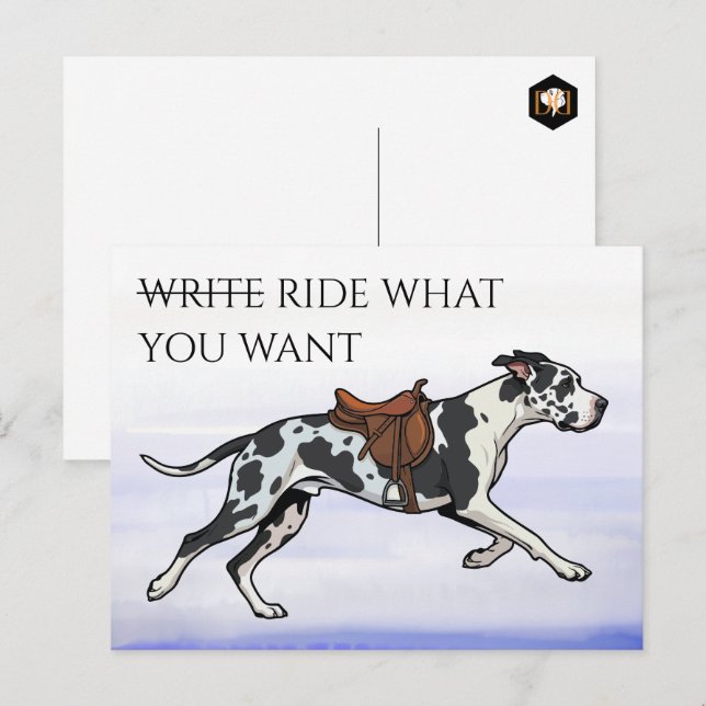 Great Dane Write or Ride Postcard (Front/Back)
