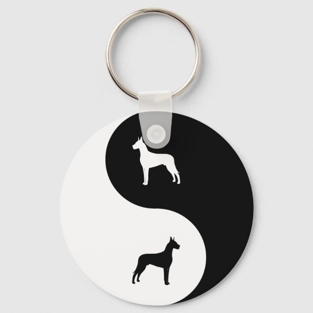Great Dane Yin Yang Key Ring (Front)