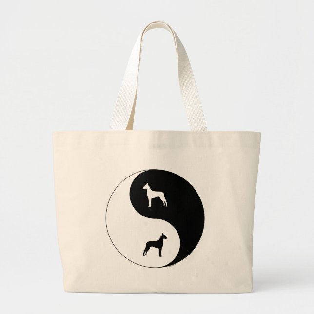 Great Dane Yin Yang Large Tote Bag (Front)