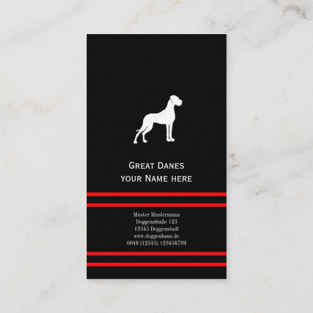 Great Danes Business Cards (Back)