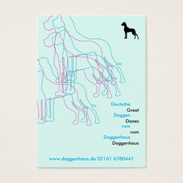Great Danes Modern Pink Blue Silhouettes (Front)