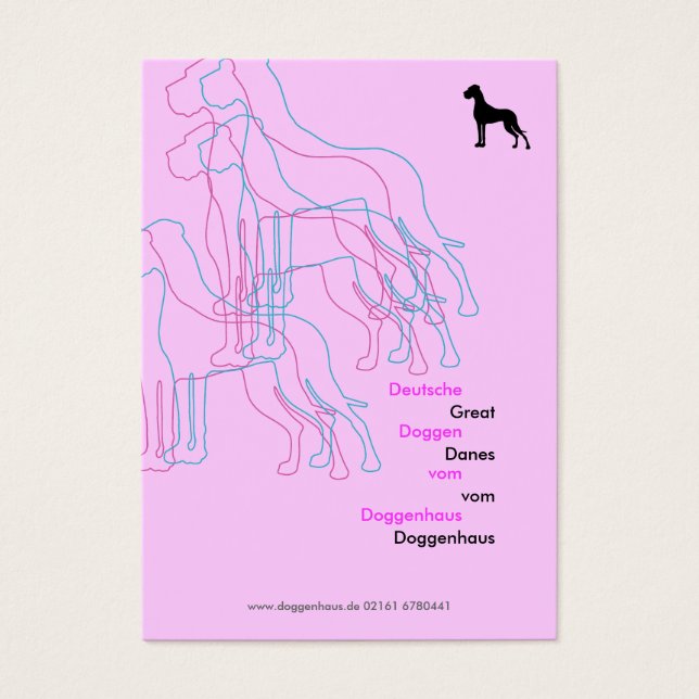 Great Danes modern pink silhouette (Front)