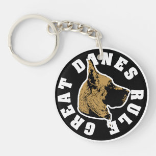 Great Danes Rule Key Ring