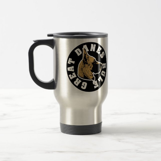 Great Danes Rule Travel Mug (Left)