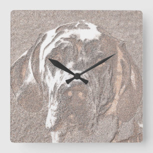 GREAT DANES SQUARE WALL CLOCK