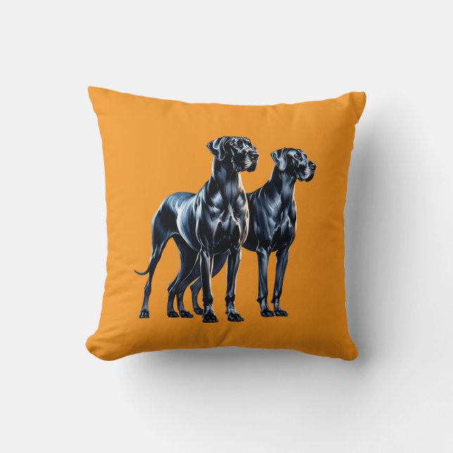 Great Danes Watercolor Cushion (Front)