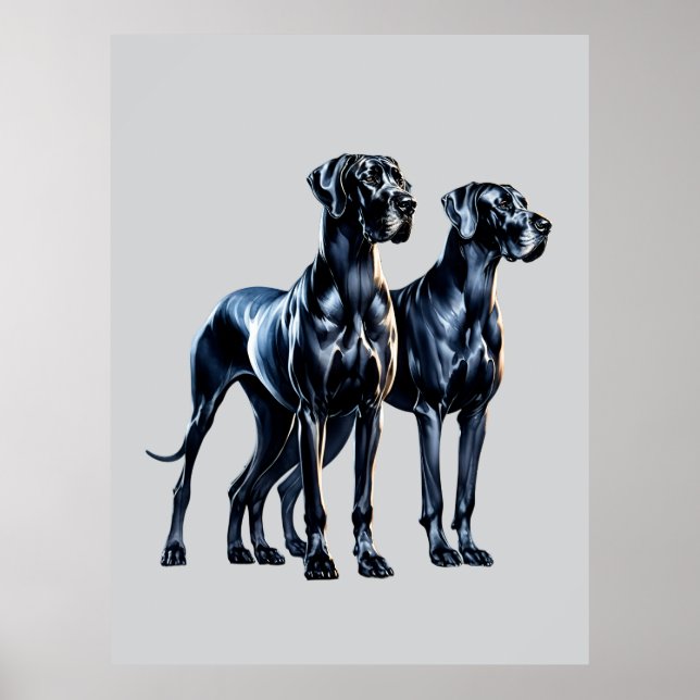 Great Danes Watercolor Poster (Front)