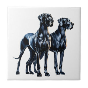 Great Danes Watercolor Tile