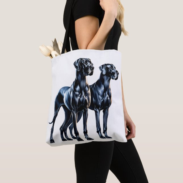Great Danes Watercolor Tote Bag (Close Up)