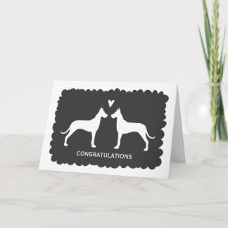 Great Danes Wedding Congratulations Card